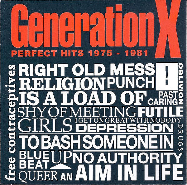 Generation X (4) - Perfect Hits 1975 - 1981 - Used - CD - Stereo - 1991 Reissue VG+/VG+