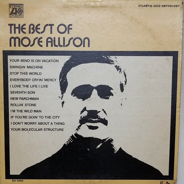 Mose Allison - The Best Of Mose Allison - Used - LP - Stereo - 33 ⅓ RPM - 1970 Reissue VG/VG
