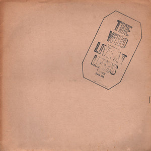 The Who - Live At Leeds - Used LP 1970 Repress VG/VG