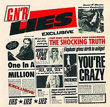 Guns N' Roses - G N' R Lies - Used Cassette 1988  Reissue VG+/VG+