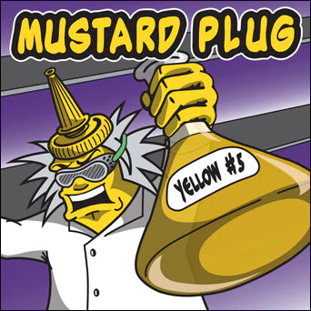 Mustard Plug - Yellow #5 - White with Purple and Green Splatter