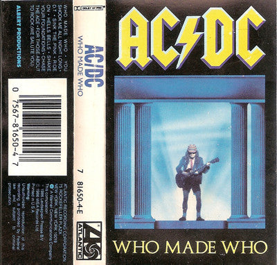 AC/DC - Who Made Who - Used 1986 Cassette - VG/VG
