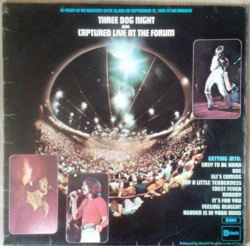 Three Dog Night - Captured Live At The Forum - Used - LP - Stereo - 33 ⅓ RPM - 1970 Reissue VG/VG