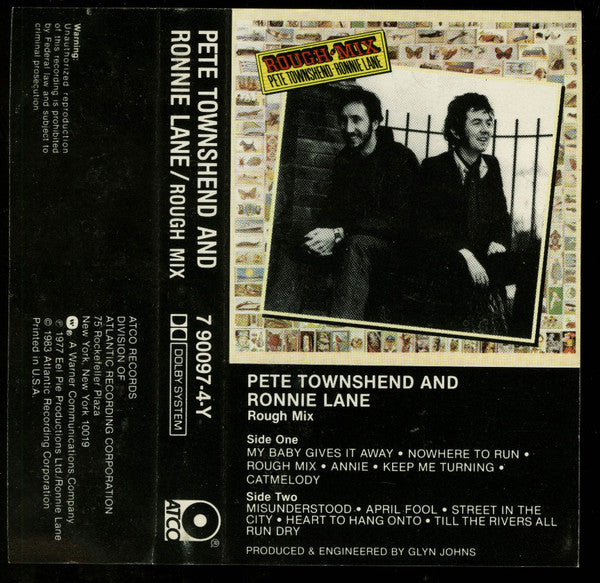 Pete Townshend - Rough Mix - Used - Cassette - Stereo - 1983