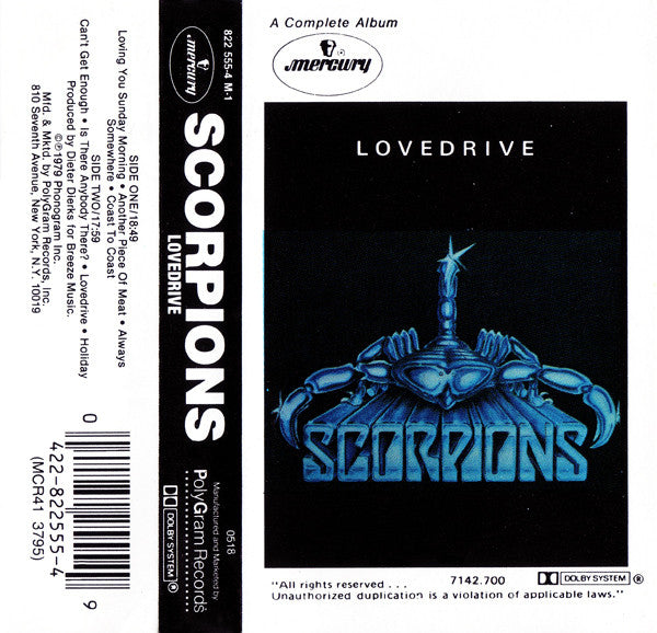 Scorpions - Lovedrive - Used 1988 Cassette - VG/VG