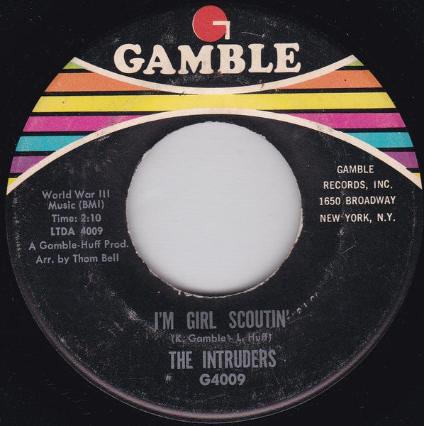 The Intruders - I'm Girl Scoutin' - Used - 7" Single - Stereo - 45 RPM - 1970 Reissue VG/VG