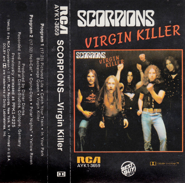 Scorpions - Virgin Killer - Used 1980 Cassette - VG/VG