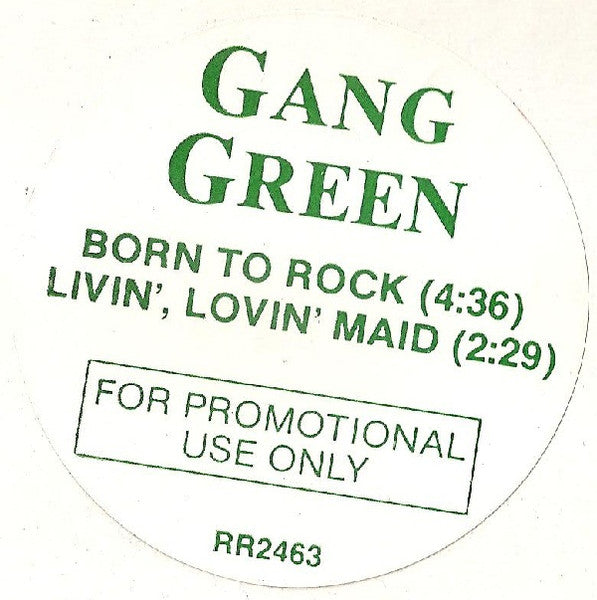 Gang Green - Born To Rock / Living Loving Maid - Used 1988 12" Promo Single - VG+/VG+ *
