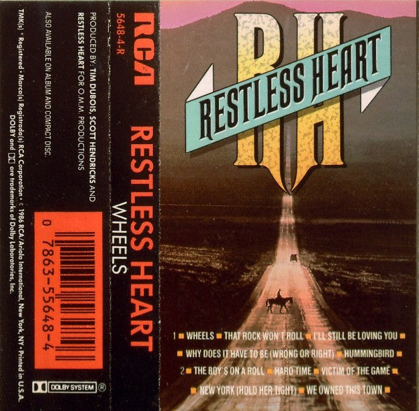 Restless Heart - Wheels - Used 1986 Cassette - VG/VG