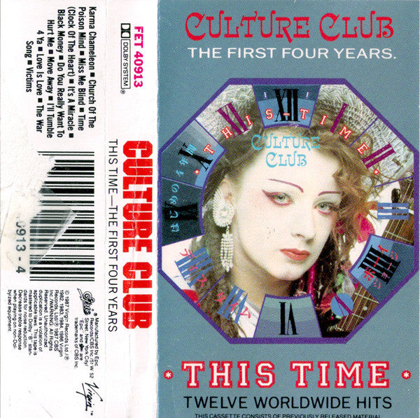 Culture Club - This Time - The First Four Years - Used 1987 Cassette - VG+/VG+