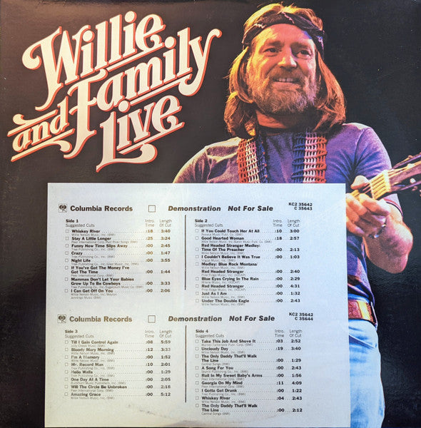 Willie Nelson - Willie And Family Live - Used - LP - Stereo - 33 ⅓ RPM - 1978 Reissue VG/VG