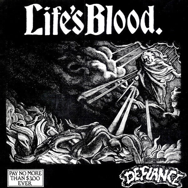 Life's Blood - Defiance - Used 1988 7" EP - VG+/VG *