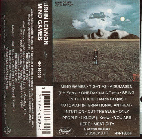 John Lennon - Mind Games - Used 1979 Cassette - VG+/VG