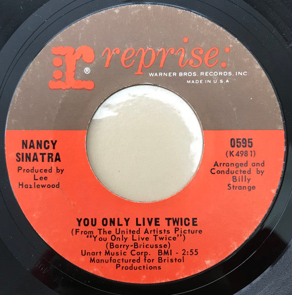 Nancy Sinatra - You Only Live Twice / Jackson - Used - 7" Single - Stereo - 45 RPM - 1967 Reissue VG/VG