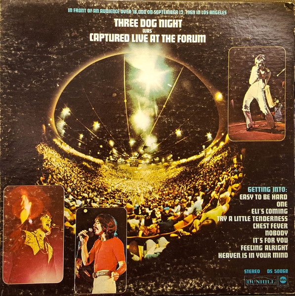 Three Dog Night - Captured Live At The Forum - Used - LP - Stereo - 33 ⅓ RPM - 1972