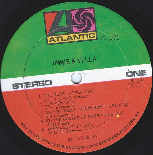 Jimmie & Vella Cameron - Jimmie & Vella - Used - LP - Stereo - 33 ⅓ RPM - 1972 Reissue VG/VG