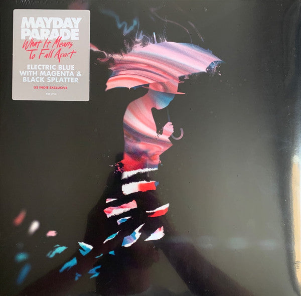 Mayday Parade - What It Means To Fall Apart - 2022 LP - Electric Blue w/ Magenta & Black Splatter
