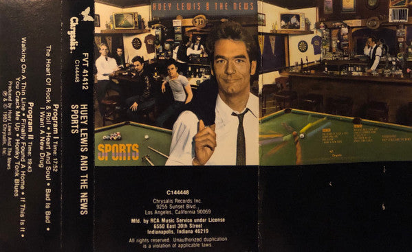 Huey Lewis & The News - Sports - Used Cassette 1984 Club Edition NM/VG+