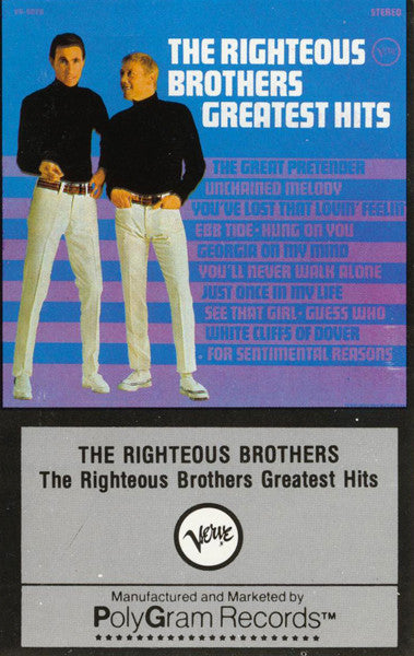 The Righteous Brothers - The Righteous Brothers Greatest Hits - Used Cassette 1981 Reissue NM/NM