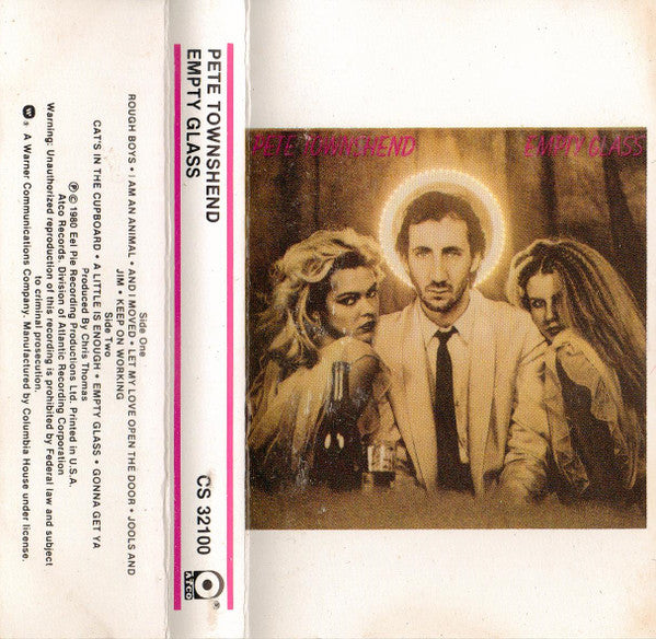 Pete Townshend - Empty Glass - Used Cassette Repress 1980 VG/VG