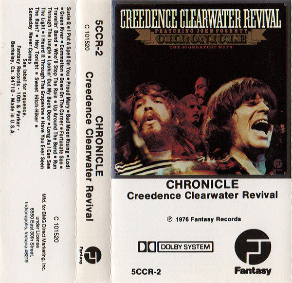 Creedence Clearwater Revival - Chronicle (The 20 Greatest Hits) - Used Cassette 1991 Reissue VG/VG
