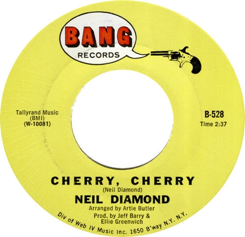 Cherry, Cherry - Neil Diamond - Used 7 inch 1966 reissue VG/VG