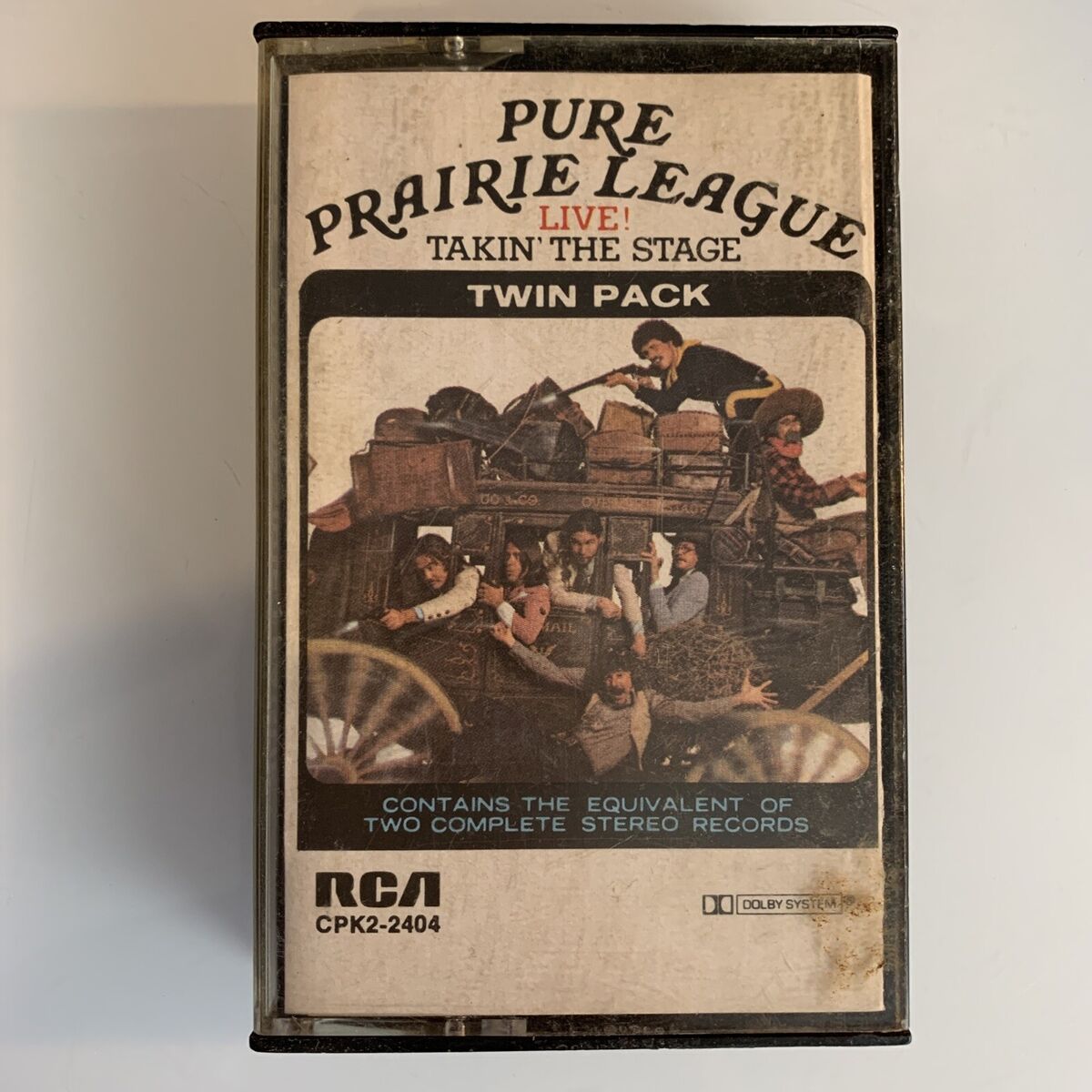 Pure Prairie League - Live! - Takin' The Stage - Used cassette 1977 Reissue VG+/VG+