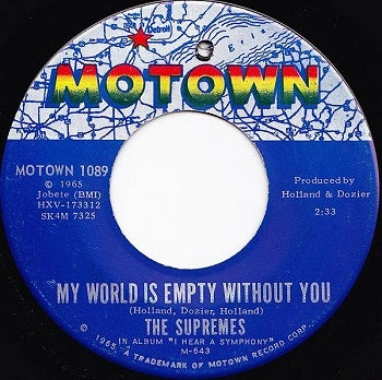 My World Is Empty Without You - The Supremes - Used 7 inch 1966 Reissue VG/VG